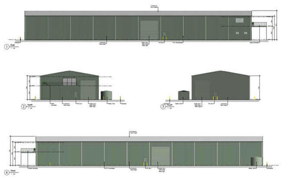 sistema do revestimento do Eps da construção do armazém da armação de aço do comprimento de 12m
